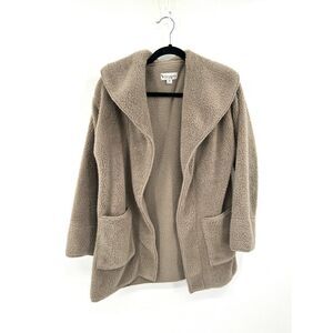 KOOLABURRA UGG Beige Light Brown Super Soft Teddy Open Cardigan Sweater Size XS